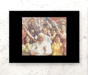 plakat z Janem Pawłem II, vintage obrazek z papieżem, papiez plakat A4