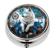 Metalowe pudełko pudełeczko na leki, witaminy. - Wilczyca 