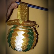 Mała bombka 9 brokatowo satynowa - NOWA  