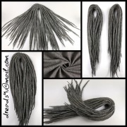 Dredloki wełniane -Pieprz i Sól- set 30 sztuk DE