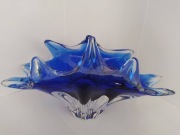 Patera kosz Bohemia czechosłowacja art glass kolor