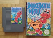 SNAKERATTLE PAL nes oryginał box 100%ok nintendo