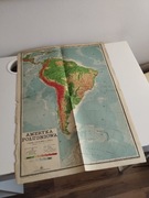 Stara mapa Ameryki południowej 1958 rok. Likwidacja domu 