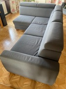 Narożnik z funkcją spania + pojemnik na pościel + regulowane zagłówki