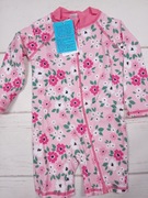 Strój kąpielowy dziecięcy 2 lata 24m UV 50+ różowy w kwiaty jednoczęściowy