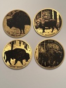 Żubr. Fi 50 mm. Zestaw 4 sztuk. Mosiądz. Gyges