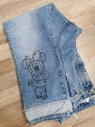Ręcznie malowane jeasny H&M mickey mouse S/M
