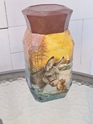 Słoik handmade Decoupage 900ml zimowy motyw na słodkości
