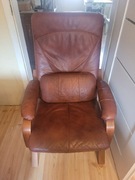 Fotel skórzany brązowy