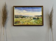 Akwarela w ramce vintage -ozdoba na ścianę- Sztuka