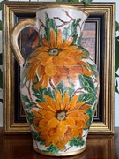 Dzban Wazon ręcznie malowany sygnowany Vintage Belgia