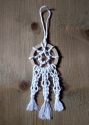 Makrama mini łapacz snów biały boho etno rustic