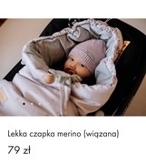 Czapka lekka niemowlęca merino