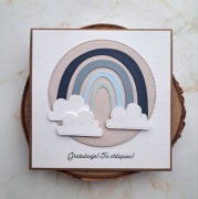 Personalizowana kartka z tęczą, na baby shower, narodziny, roczek