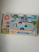 Klocki drewniane EleFun Wooden City Drewniana kolejka, miasto