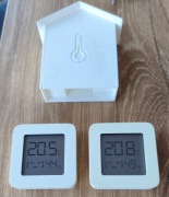Zestaw 2 czujników Xiaomi Mi LYWSD03MMC oraz domku na czujnik.