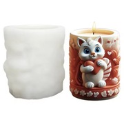 KOTYK z SERDUSZKIEM Walentynki forma silikonowa 8.5*8.5 do Świec Odlewów 