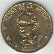 Dominikana 1 peso 1993 - 25 mm nr 1