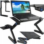 NOWY Stolik pod laptop z wiatrakiem USB czarny - Omeidi