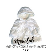 Płaszczyk dziewczęcy z kapturem 6-9 miesięcy 68-74