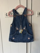 Jeansowa sukienka na szelkach 74 80 ogrodniczka jednorożec