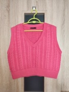 426. Różowa krótka kamizelka pulower bezrękawnik rozmiar L