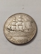 5 zł z 1936r. Żaglowiec. 
