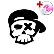 NAKLEJKA NA SAMOCHÓD AUTO LAPTOP - SKATE SKULL CZASZKA