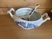 Waza do zup porcelanowa z chochlą Stan idealny ręcznie malowana