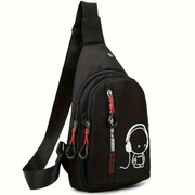 Saszetka, torba na klatkę piersiową ramię Męska Damska czarna