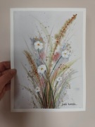 Akwarela KWIATY POLNE 19x26 cm | Oryginał | Bawełna