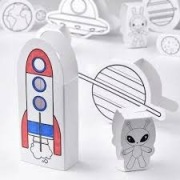 Szablony kolorowanka przestrzenna 3D 15 szt Kosmos Space IKEA AFTONSPARV