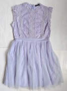 Fioletowa sukienka z koronką Elegancka sukienka w kolorze liliowym L