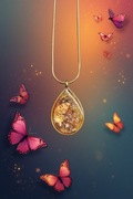 Złote Skrzydło - artystyczny naszyjnik z kolekcji Motyle