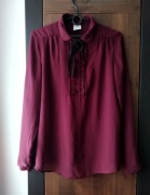 Burgundowa koszula mgiełka z długim rękawem George L