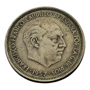 25 Ptas 1957 - FRANCISCO FRANCO - (68) MADRYT