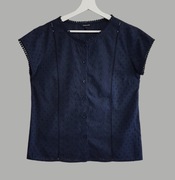 Damska bluzka granatowa bawełniana z krótkim rękawem Greenpoint 38/M 