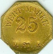 SOBÓTKA - WERT-MARKE 25 M ST R mos 24,1x24,1 mm - unikat