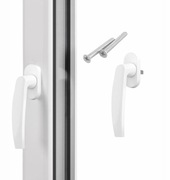 Klamka okienna, biała, typ Victory, metalowa