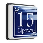 PODŚWIETLANY numer domu LED z czujnikiem zmierzchu tabliczka adresowa F