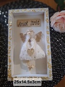 Aniołek w białej ramce/Rękodzieło 