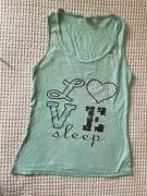 Koszulka do spania i love sleep top nocny m miętowy piżama