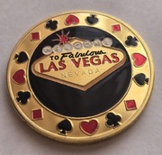 Rzeton z Kasyna Pamiątka Las Vegas Medal NEVADA Magnes 2stronny na lodówkę.