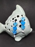 Kolczyki serca z perełką z gliny polimerowej 