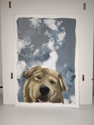 Portret psa Golden Retriever – obraz akrylowy A4