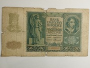 Sprzedam banknot Polska II RP  50 zł 1940r. seria A
