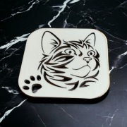 Podstawki pod filiżankę kubek z grawerem kot
