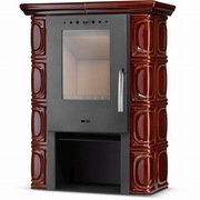 Piec kominek kaflowy koza ELDUR wkład kominkowy brązowy ECO Design 2022