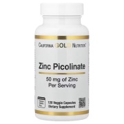 California Gold Nutrition, Zinc Picolinate, 50 mg, 120 kapsułek roślinnych