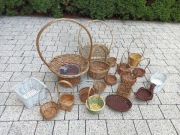 kosz koszyk pleciony wiklina wiklinowy ratan zestaw